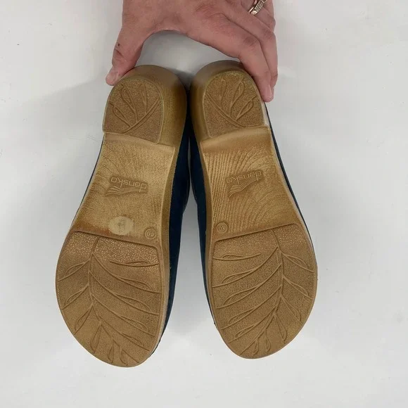 Dansko Navy and Beige Clogs - Picture 9 of 9